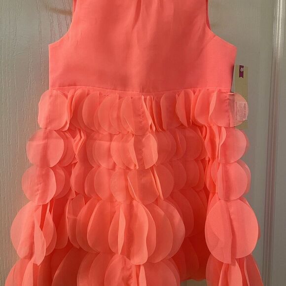 Cherokee Neon Pink Circle Ruffle Tulle Layered Dress Girls Size 3T NWT - Picture 3 of 11